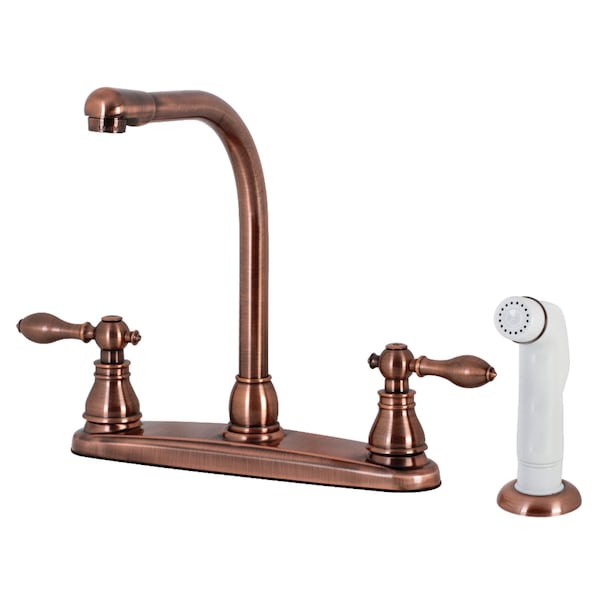American Classic Centerset Kitchen Faucet W/Side Sprayer, Copper